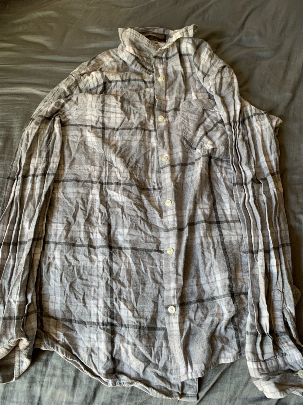 Old Navy Light Gray Plaid Shirt Jacket